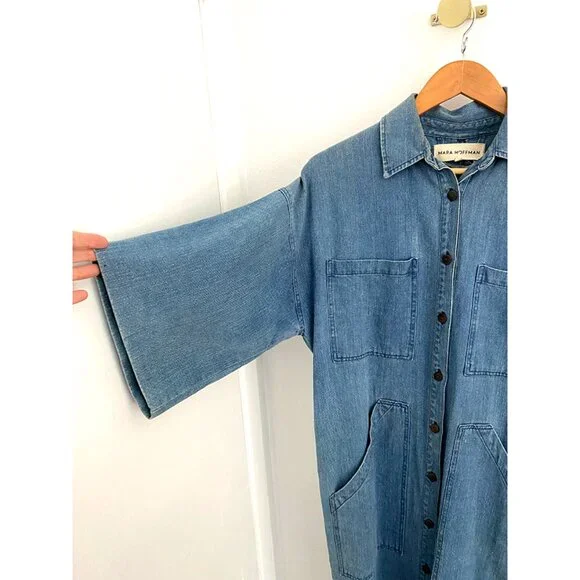 Mara Hoffman Hemp-Organic Cotton Denim Dress XS/S - Picture 6 of 9